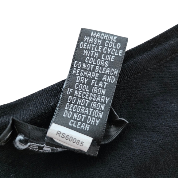 Spense Black Embellished Floral Beaded Cardigan Sweater Size S Button Front Y2K - Picture 6 of 6